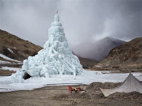 ice stupas in tibetan